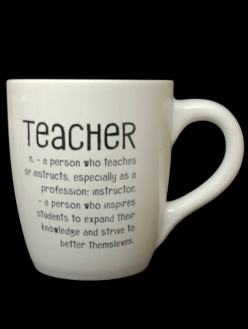 OVERSIZED  BLACK & WHITE TEACHER MUG - TARA REED